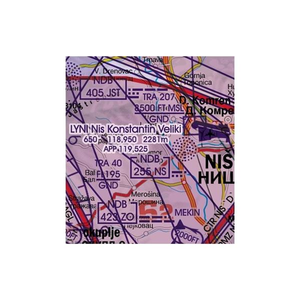 Srbsko VFR ICAO mapa 2024