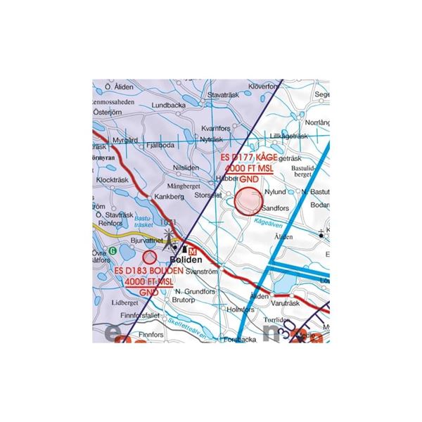 Švédsko Střed - jih VFR mapa 2024